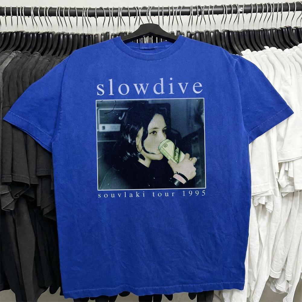 Blue Slowdive Souvlaki Tour 1995 Cotton T Shirt